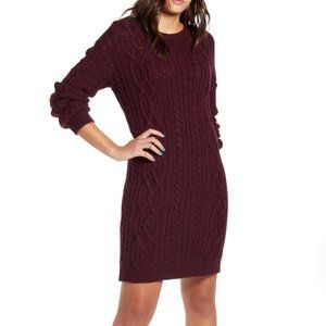 BP. Long Sleeve Cable Knit Sweater Dress
